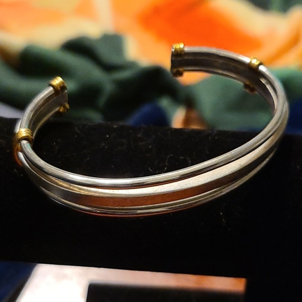 VTG SPEIDEL GOLD & SILVER TONED CUFF BRACELET